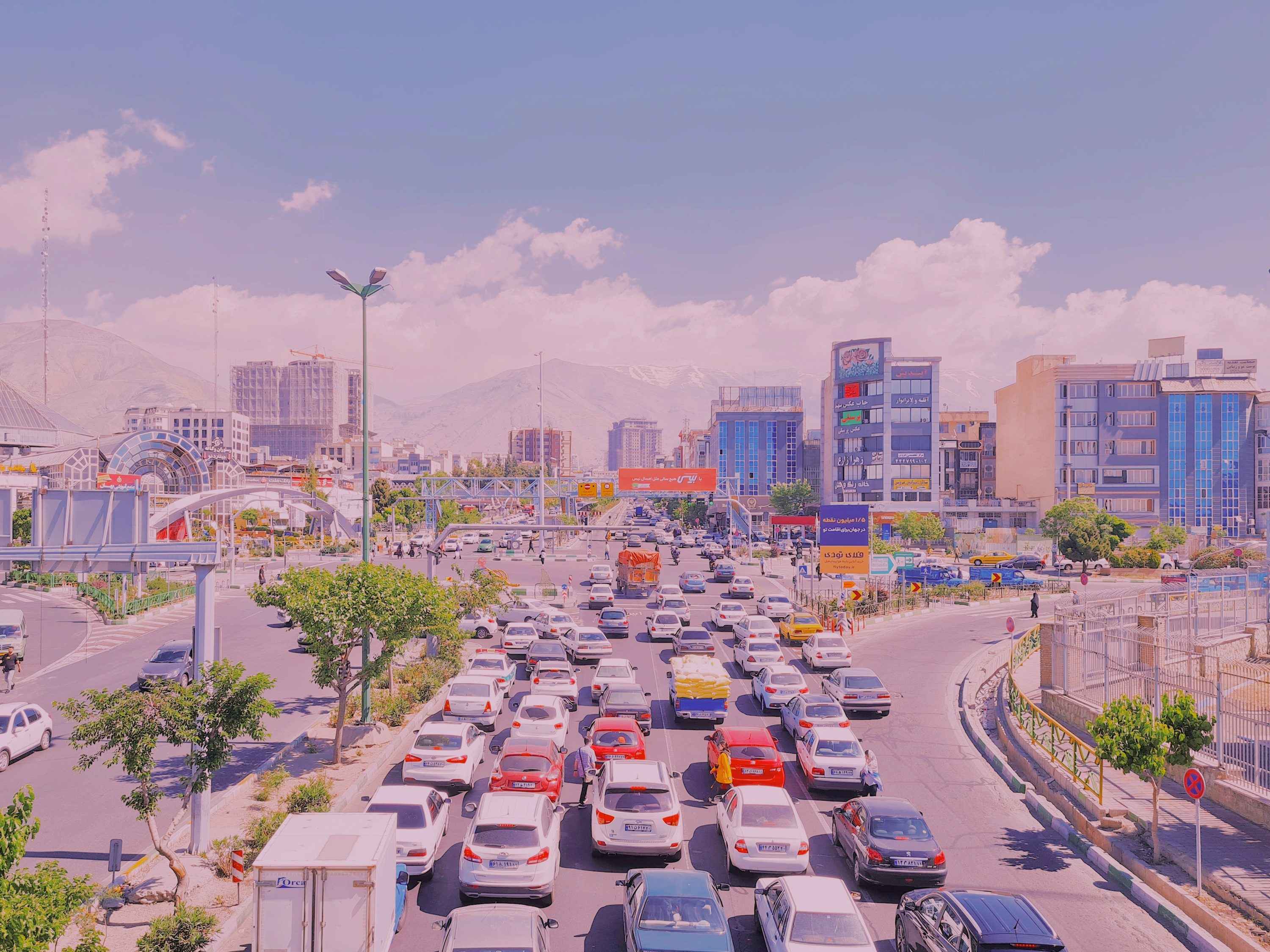 City street with traffic