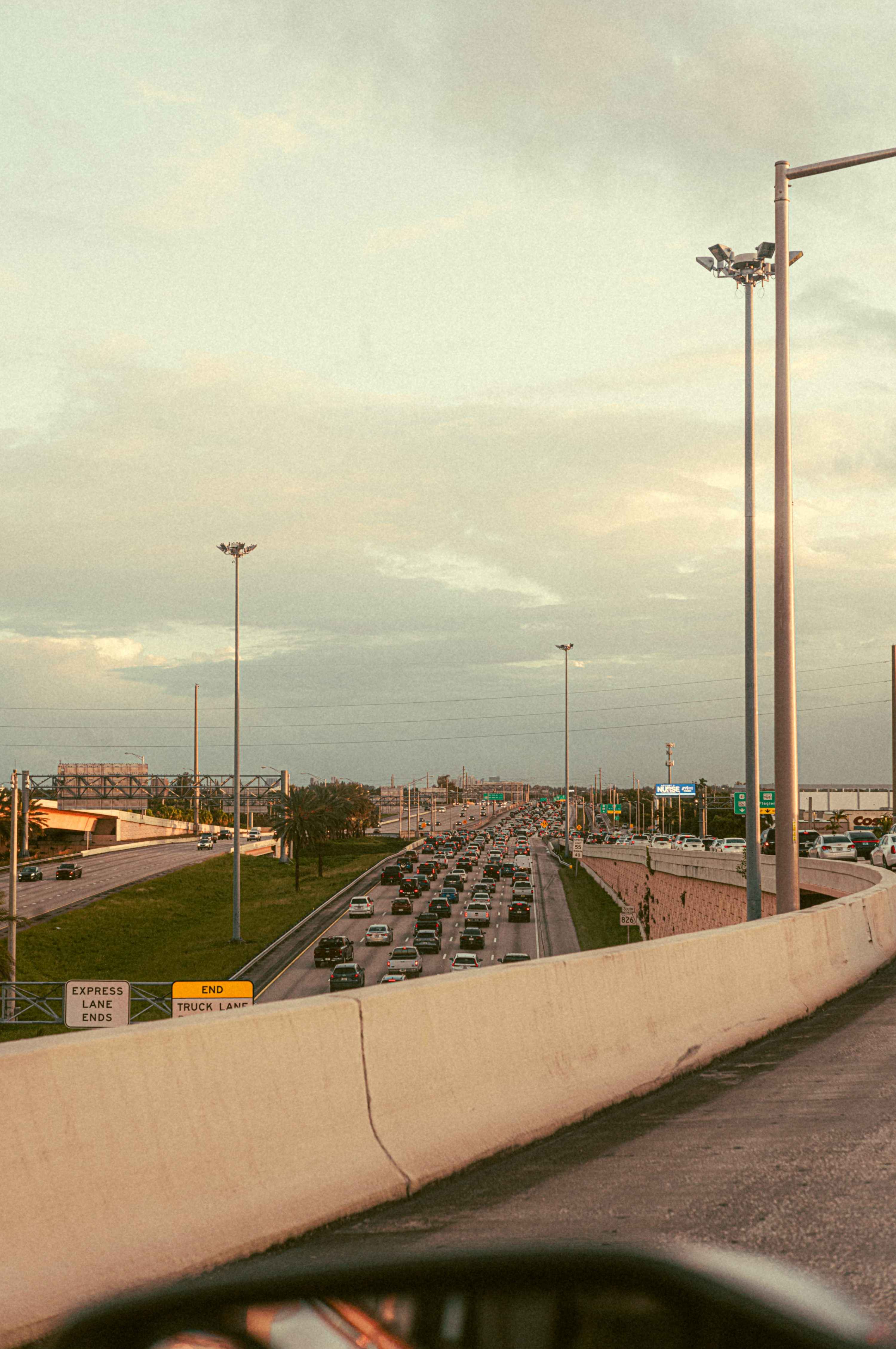 Highway view from car window
