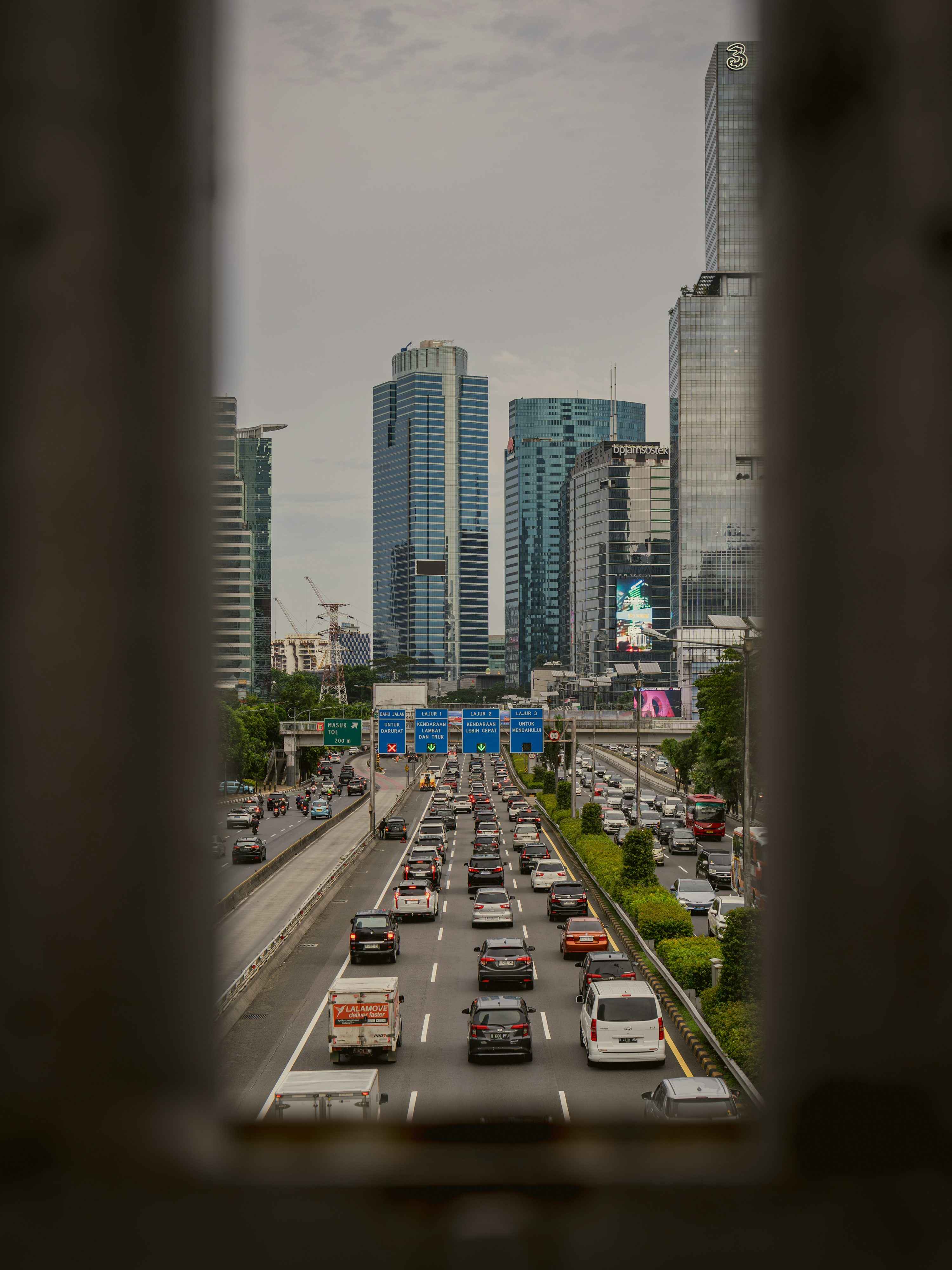 City view from building window